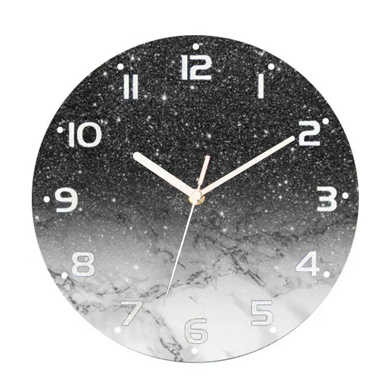 3D блестящие круглые Настенные часы с конфетти металлик