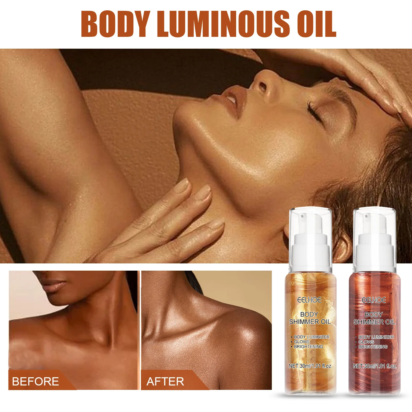 Body gloss oil face body makeup setting glitter powder brightens makeup sense diamond muscle flash gloss oil makeup foundation