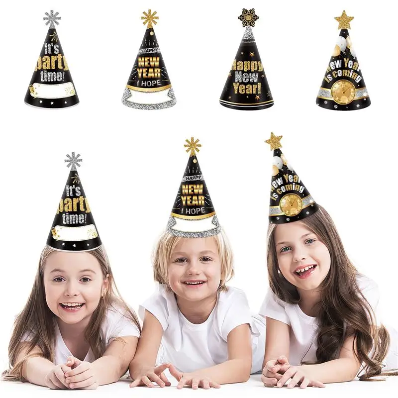 

12pcs New Year Party Hats 2022 Happy New Year Decorations Party Favors New Year Eve Party Hats