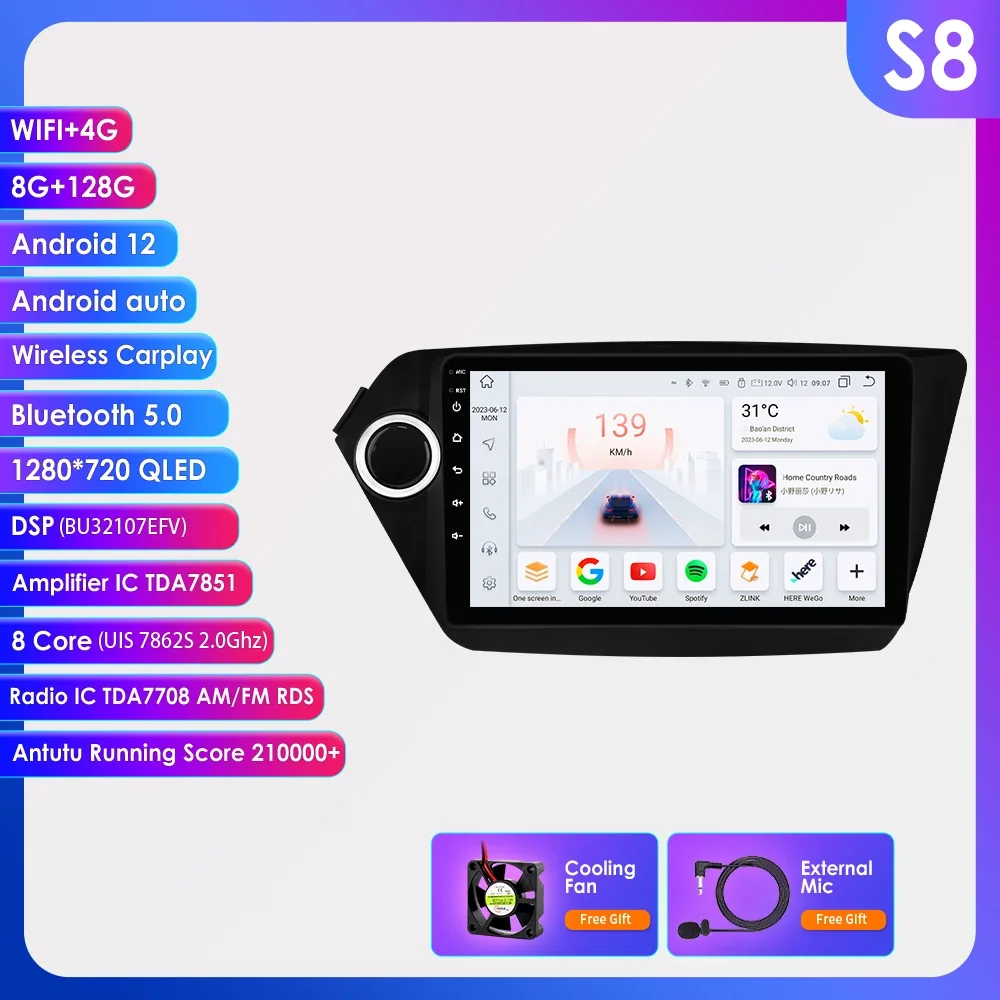 

Автомагнитола Hizpo Android CarPlay для Kia RIO 3 K2 2011-2015 мультимедийный плеер 2din головное устройство GPS-навигация RDS 4G WiFi стерео