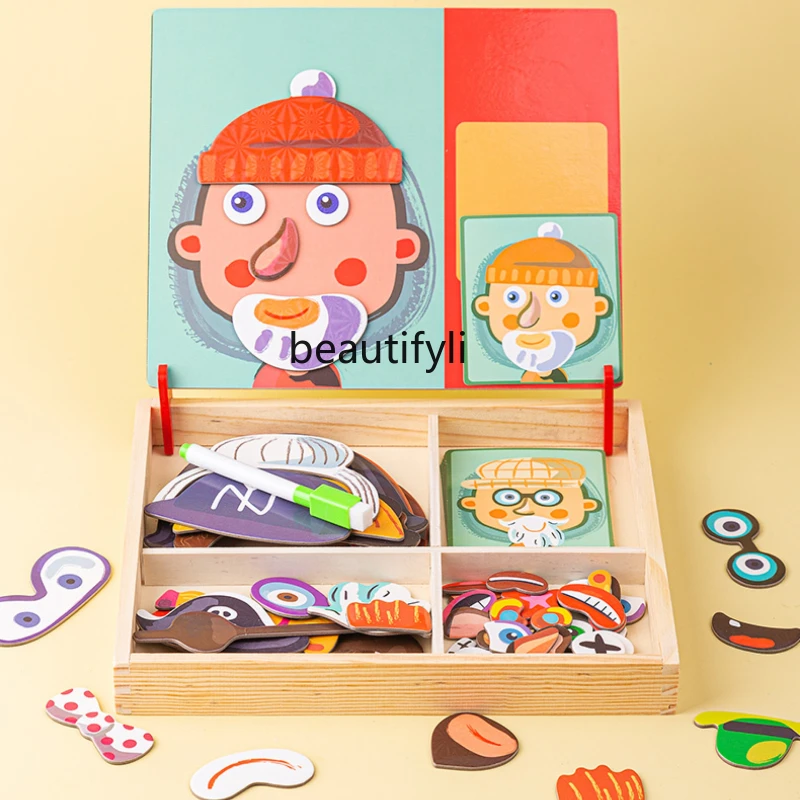 Детские магнитные пазлы развивающие игрушки для мозга многофункциональные