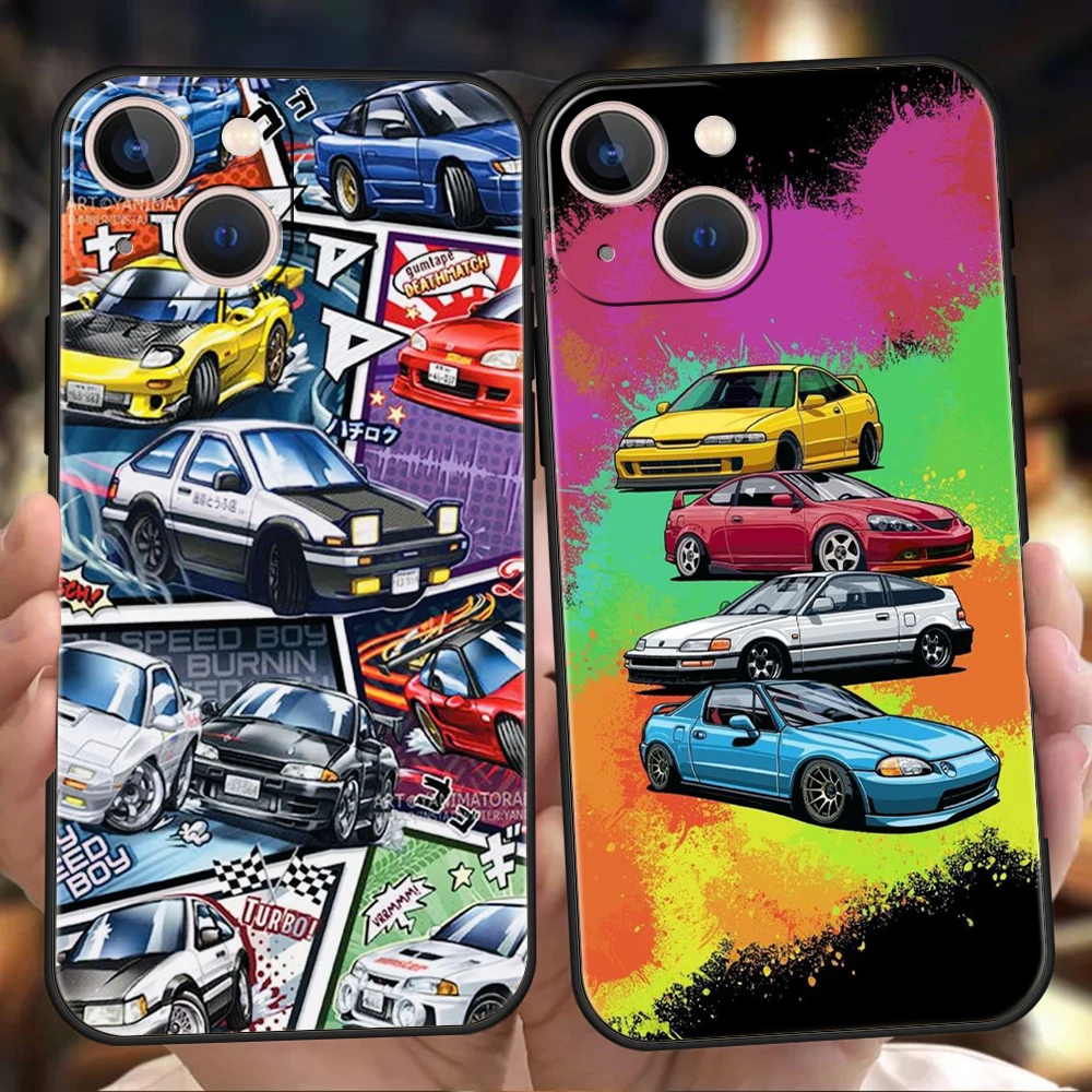 

Cool Japan JDM Sports Car Comic Shockproof For iPhone 14 13 12 11 Pro Max 8 7 Plus SE2020 Case Soft For iPhone X XR XS Max Shell