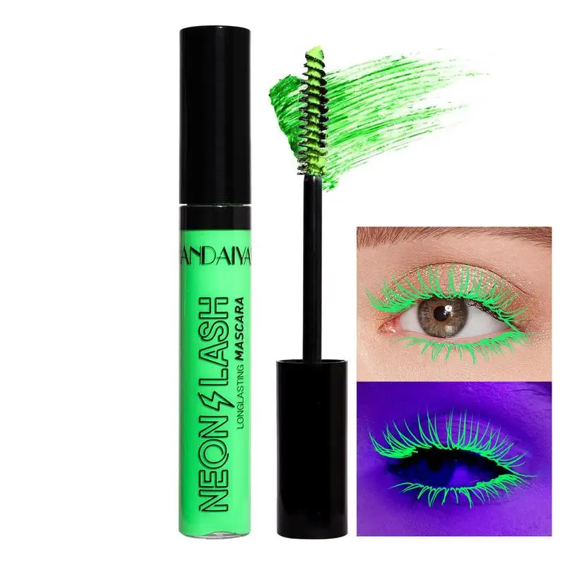 

Тушь для ресниц с эффектом увеличения объема и длины, флуоресцентная неоновая моющаяся Жидкая для макияжа глаз, тушь для ресниц