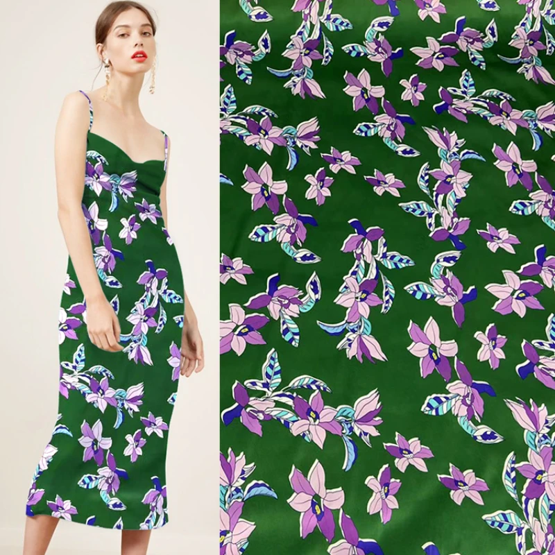 

Mulberry Silk Stretch Satin Fabric Brand Fashion Design For Dress Soft Opaque Cloth Diy Sewing by the Mater Natural Organic