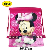 wholesale disney mickey minnie mouse theme birthday party non woven fabric drawstring bags high quality storage bag for children