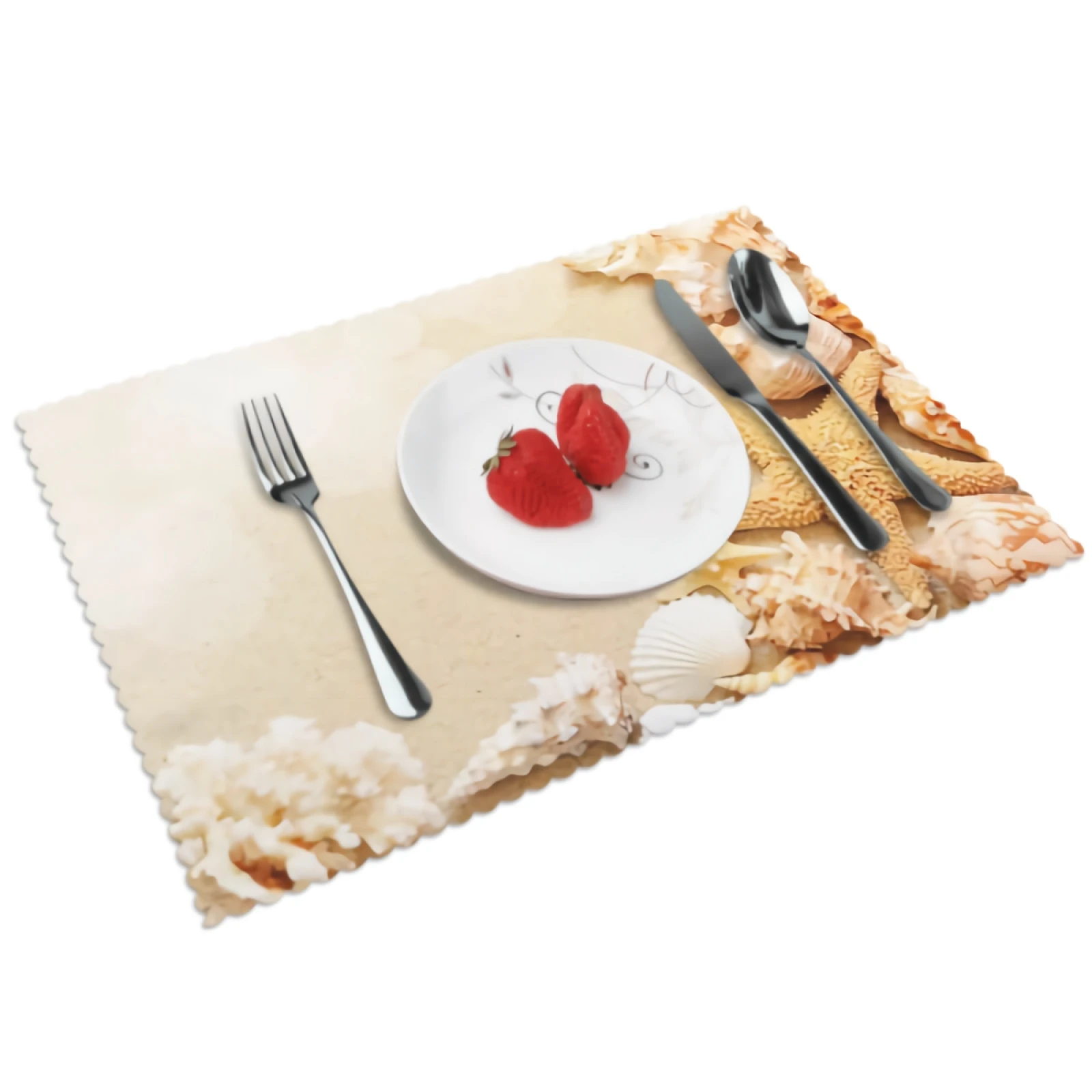 

Beach Seashell Starfish Placemats for Dining Table 12 x 18 inches Heat Resistant Table Placemats