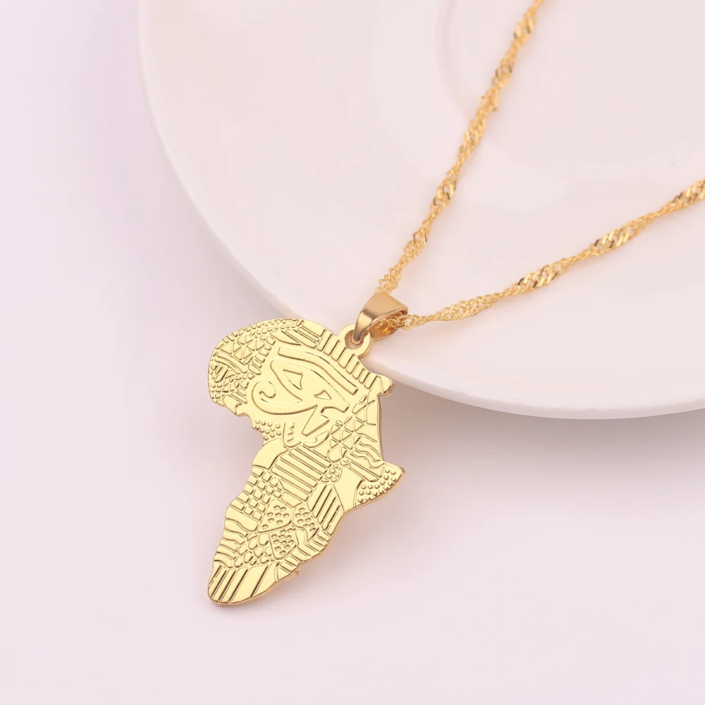 

Creative Africa Map African Pendant Necklace Vintage Punk Gold Color Jewelry Accessories for Men Women Ethnic Jewellery Gift