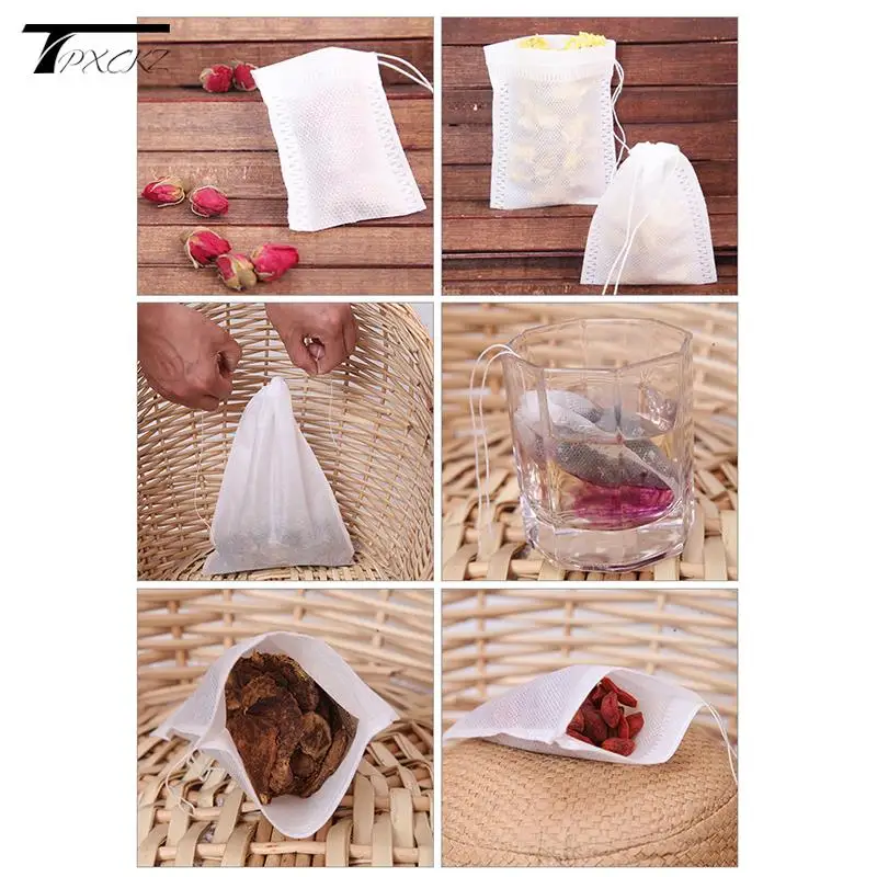 

100pcs Non-woven Fabric Tea Filter Bags Disposable Spice Tea Bags Food Grade Tea Bags For Spice Filter 5x7/9x7/8x12cm