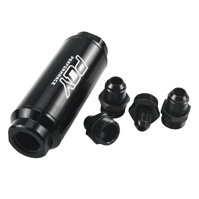 

Inline Aluminum Oil Fuel Filter AN6 AN8 Fitting with 100 Micrometre Elements Petrol