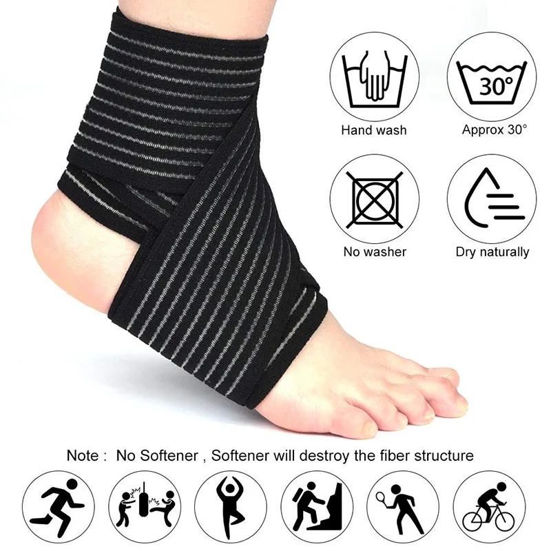 

Sports Strain Wraps Ankle Support Pad Protection Ankle Bandage Guard Bandages Elastic Gym Protection Foot Wraps Elbow Wraps