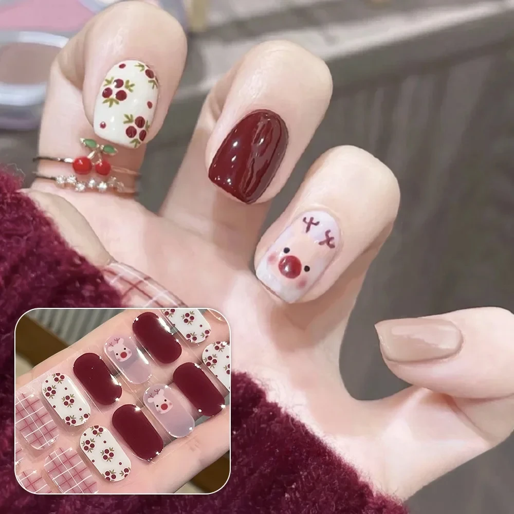 20 насадок рождественская серия гелевые полоски для ногтей слайдеры клейкие