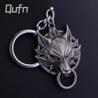 game final fantasy keyring keychain vintage gothic wolf head key chain key holder animal wolf key pendant key ring jewelry