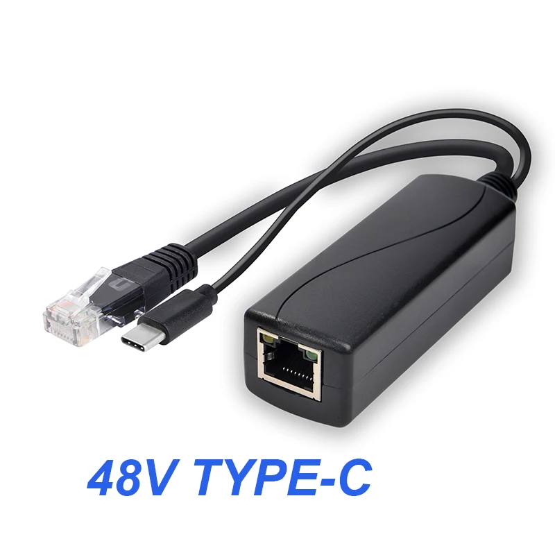 PoE Splitter 5v POE usb tpye-C Power Over Ethernet 48V To 5V Active Micro USB Plug for Raspberry Pi | Безопасность и защита