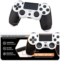 zomtop console grip sticker set anti slip silicone video game sticker gamepad accessories kit for ps4 controller
