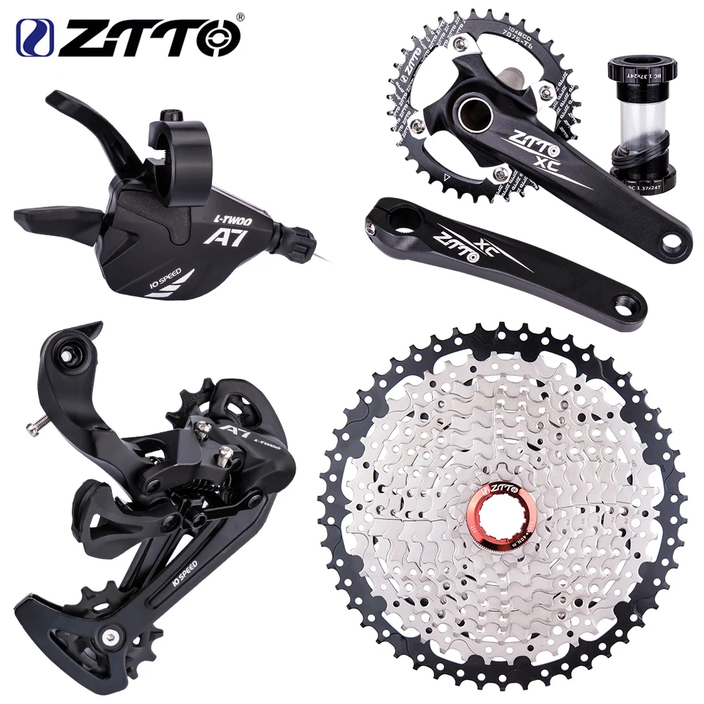 ZTTO MTB 1x 10 скоростей 11-50T Groupset 11/46T широкий диапазон кассета 11-42T K7 с коленчатым