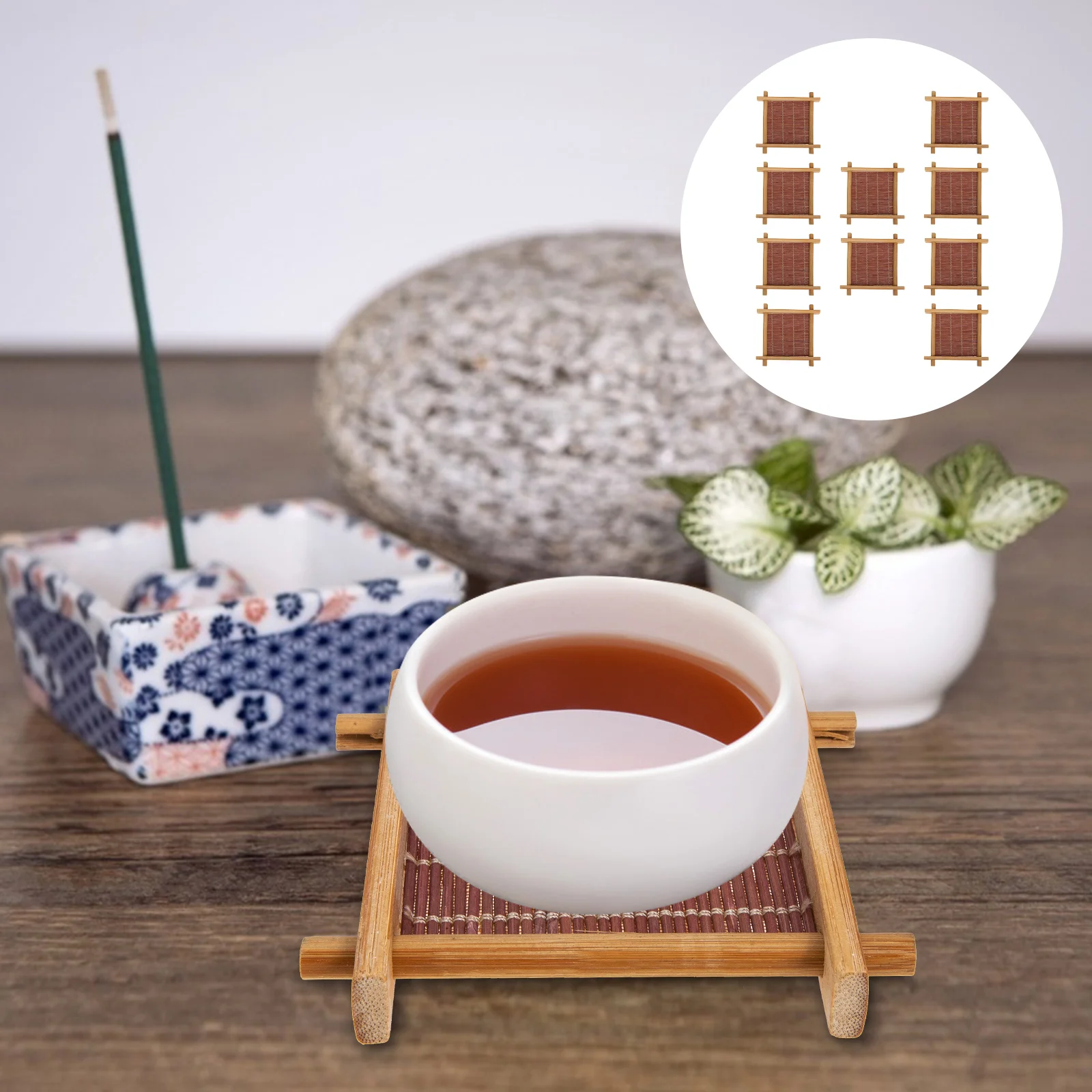 

10Pcs Coaster Natural Coaster Drink Coasters Chinese Kung Fu Tea Supplies Beer Mats Decorative Coaster