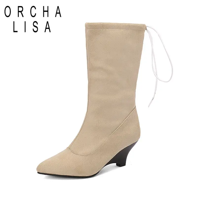 Новинка 2024 женские ботильоны из ткани заостренный носок на небольшом каблуке 6 см