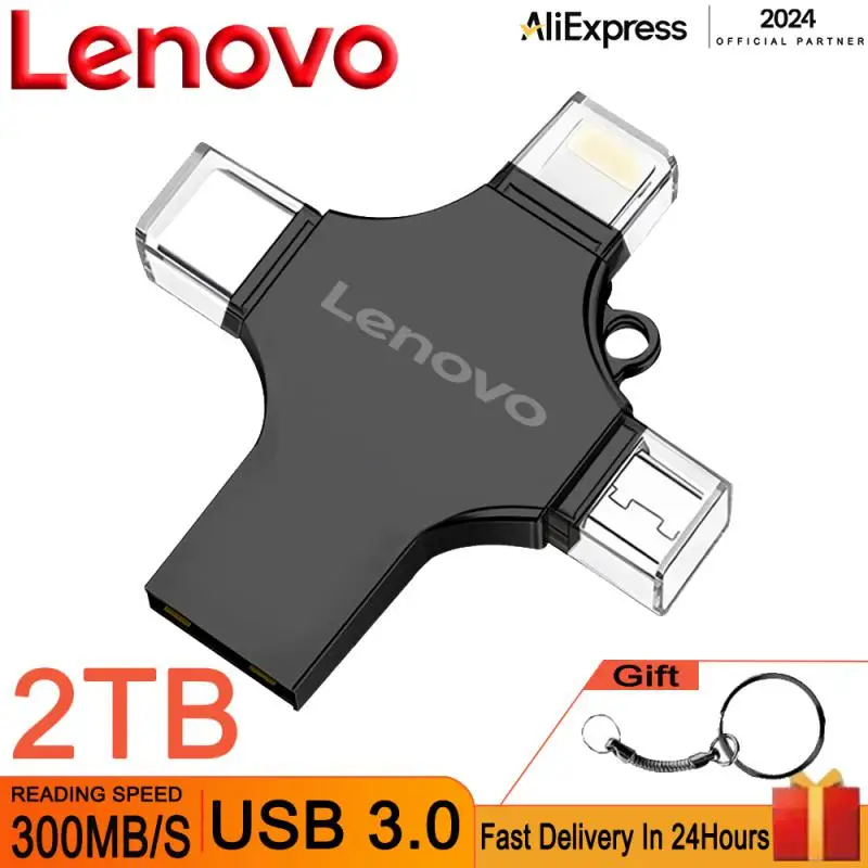 Lenovo 2 ТБ Lightning Pen Drive USB 3.0 OTG USB-накопитель 128 ГБ для Iphone ipad Android 1 Pendrive 4 в Memory Stick ПК