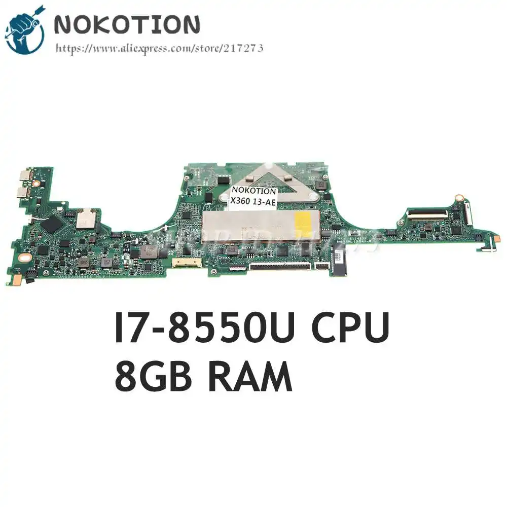 

NOKOTION 941883-601 941883-001 DA0X33MBAF0 For HP Spectre X360 13-AE 13-AE012DX Laptop Motherboard 8GB RAM I7-8550U 1.8GHz CPU