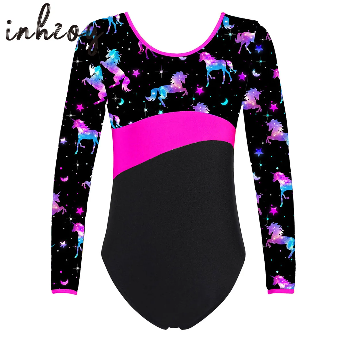 

Child Ballet Dance Leotard Long Sleeves Gymnastics Workout Bodysuit Kids Girls One-piece Workout Cartoon Print Dance Jumpsuit
