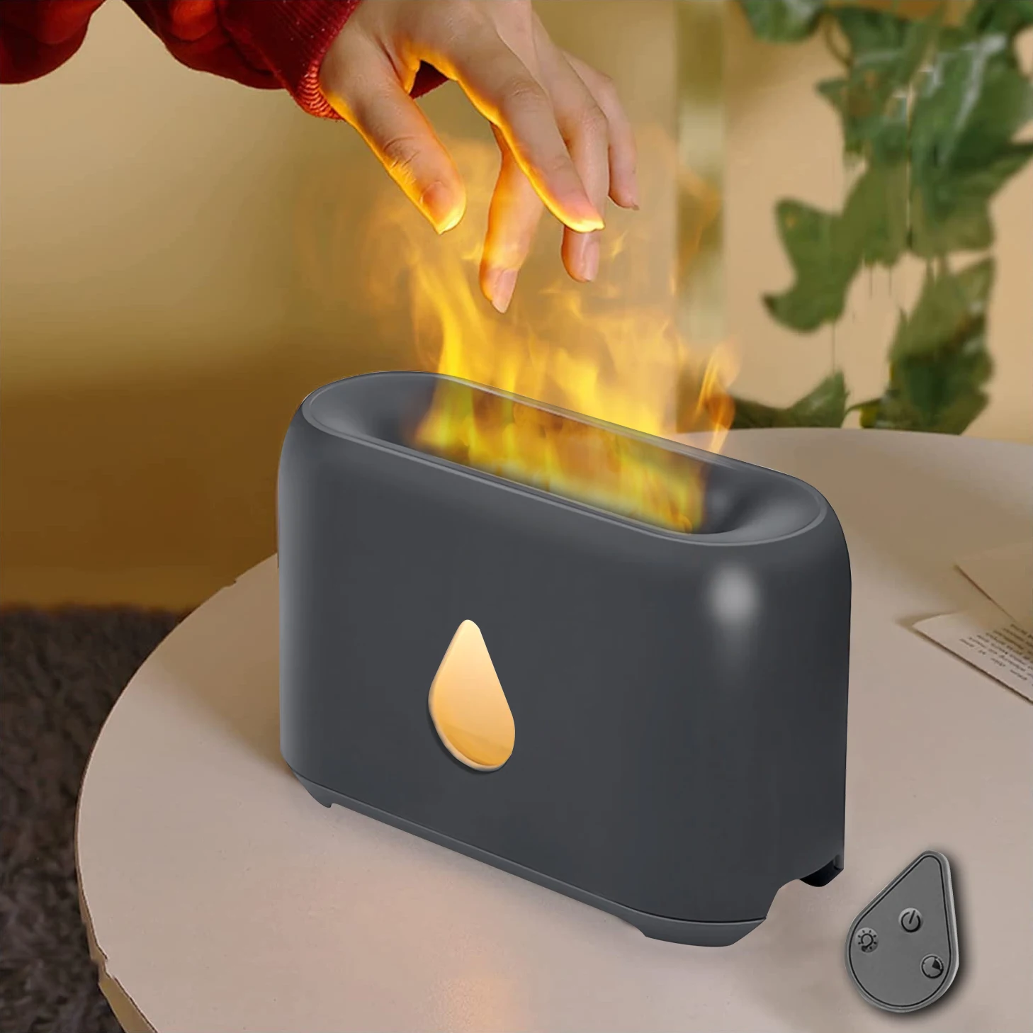 

Flame humidifier,Fire Humidifiers for Bedroom, Cool Humidifier with Flame Night Light, Aromatherapy Diffuser with Remote Contr