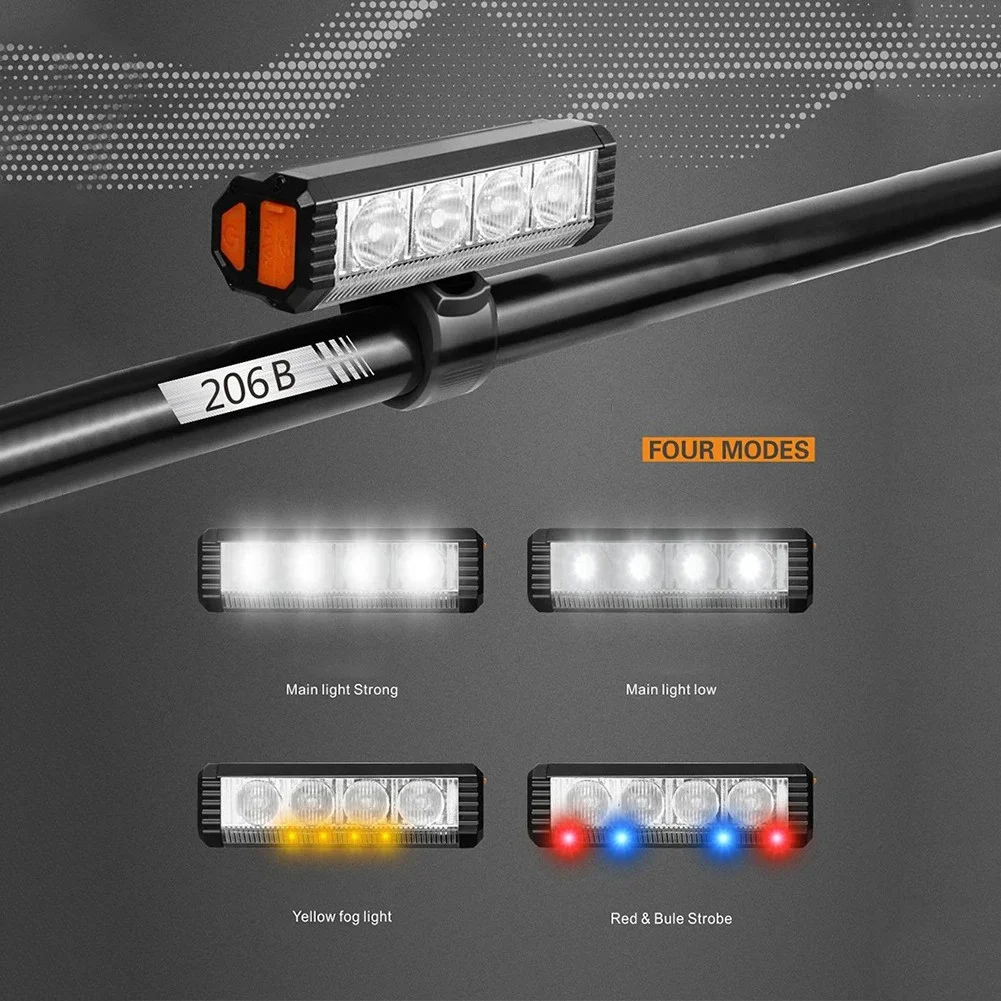 Фара велосипедная аккумуляторная с 5 режимами освещения 1000 лм/1200 лм