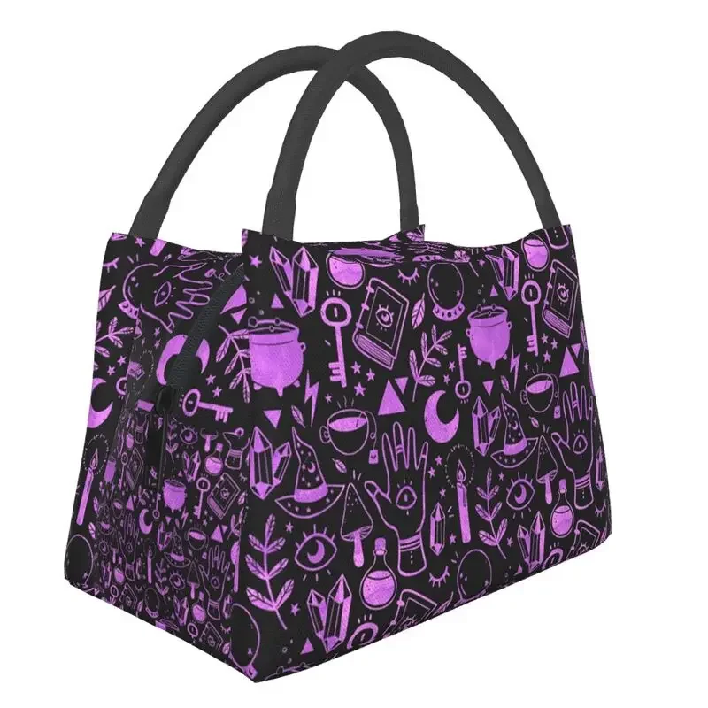 

Witchy Things Textured Purple Thermal Insulated Lunch Bags Women Halloween Witch Resuable Lunch ContainerStorage Meal Food Box