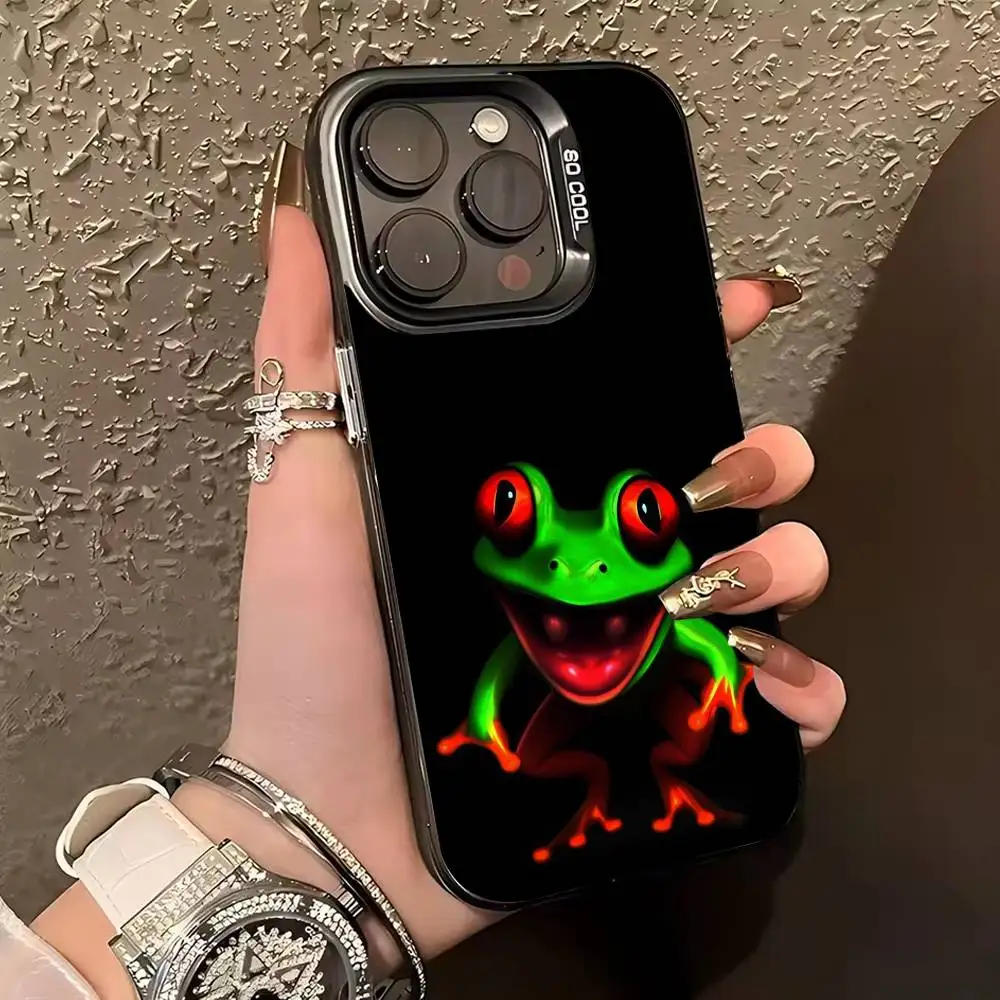 Фото Чехол для телефона N-Neon Frogs для iPhone 17,16,15,14,13,12,11 Plus, Pro Max, XS, цветной серебристый чехол для телефона №4