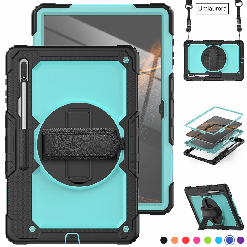 Heavy Duty Rugged Shockproof Case For Samsung Galaxy Tab S8 Ultra 14.6 inch SM-X900 SM-X906 S7 FE Plus A7 A8 Tablet Cases Cover