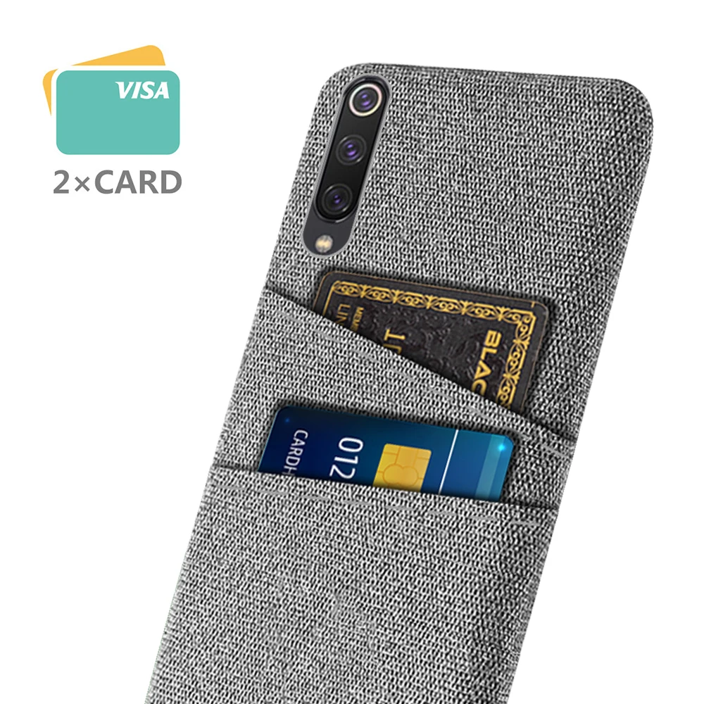 

For Xiaomi Mi 9 SE Case Luxury Dual Card Fabrics Texture Back Cover For Xiaomi Mi 9 Mi9 SE Phone Cases Funda Coque