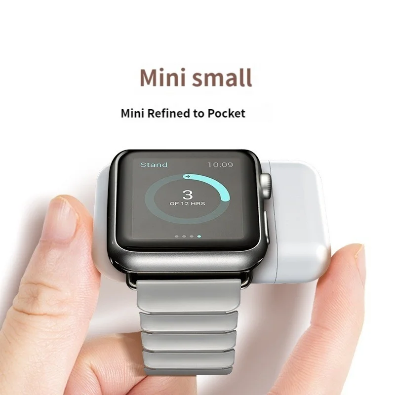 For Apple Watch 1000mAh USB-A Magnetic Wireless Charger Stand Portable Mini Dock Power Bank For iWatch 1 2 3 4 5 6 7 8 Se Ultra