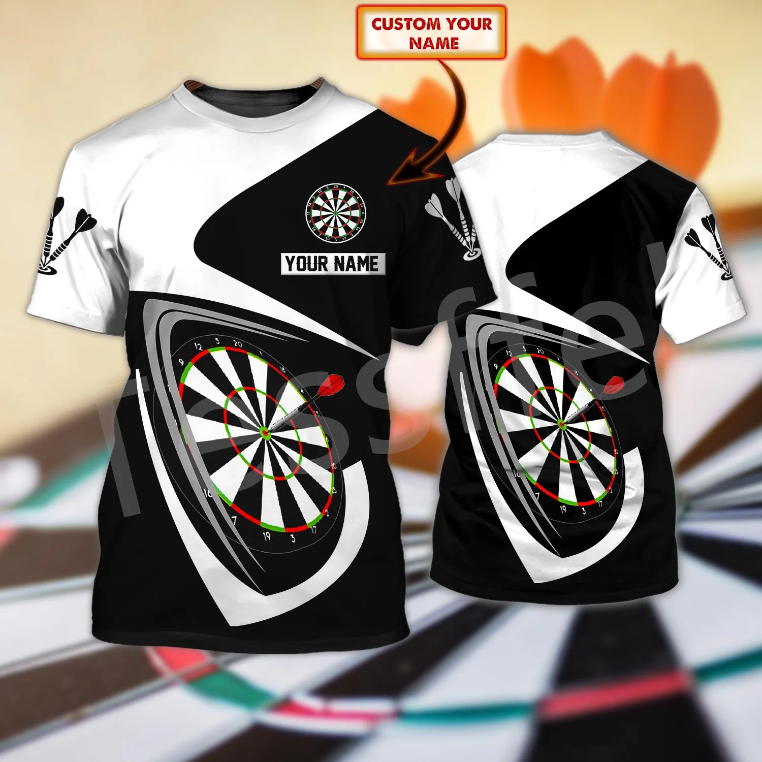 

Dart Sport Series Printed Summer Men's Round Neck T-shirt Casual Short Sleeve Oversized Pullover Fashion Sportwear Men Clothing