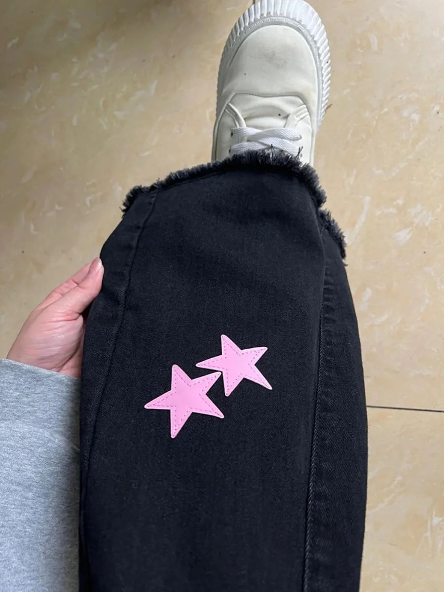 Большие размеры 50 00 кг. Черные джинсы с микроподтяжками для полных девушек.