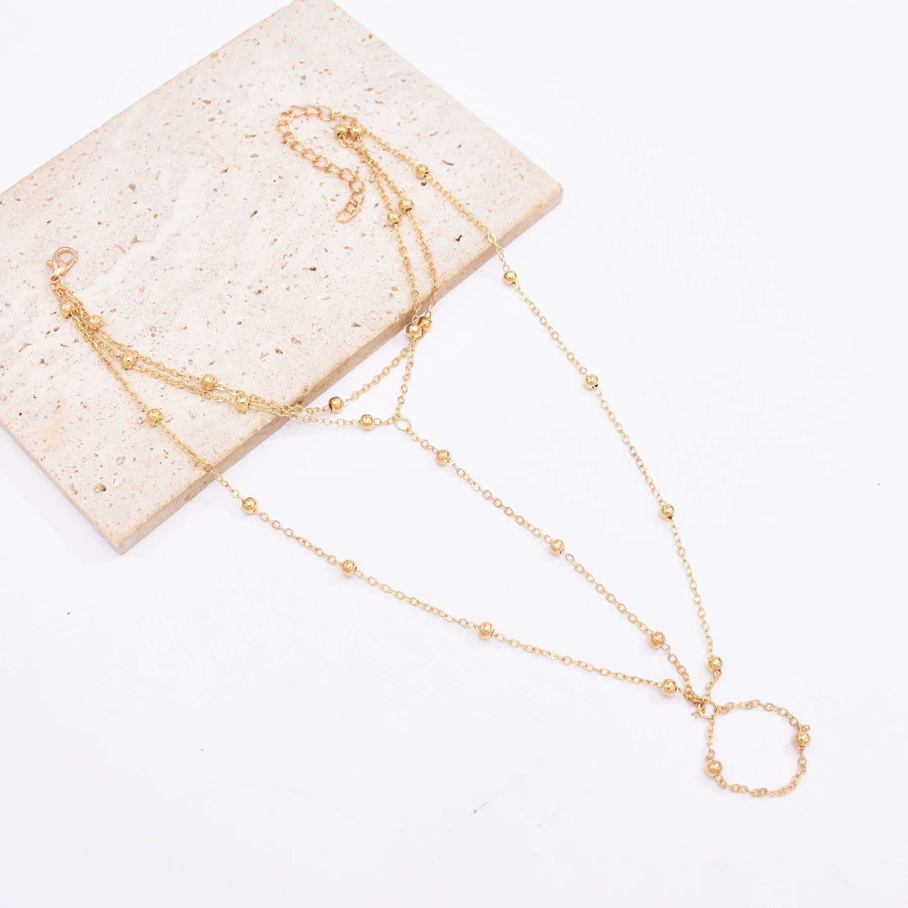 Браслеты на ногу женские двухуровневые летние пляжные аксессуары модные цепочки