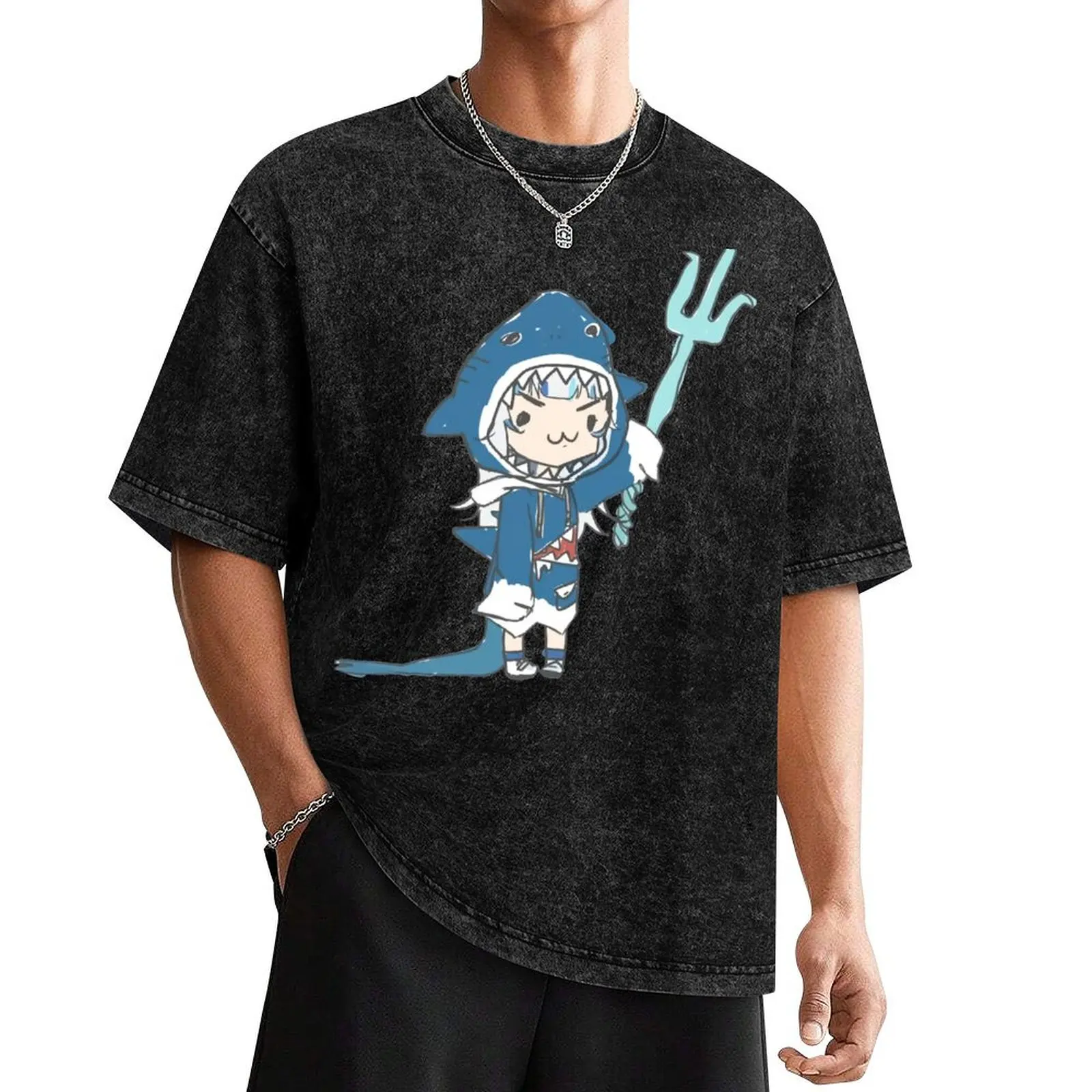 Футболка Gawr Gura LOADING Holive хлопок мужская