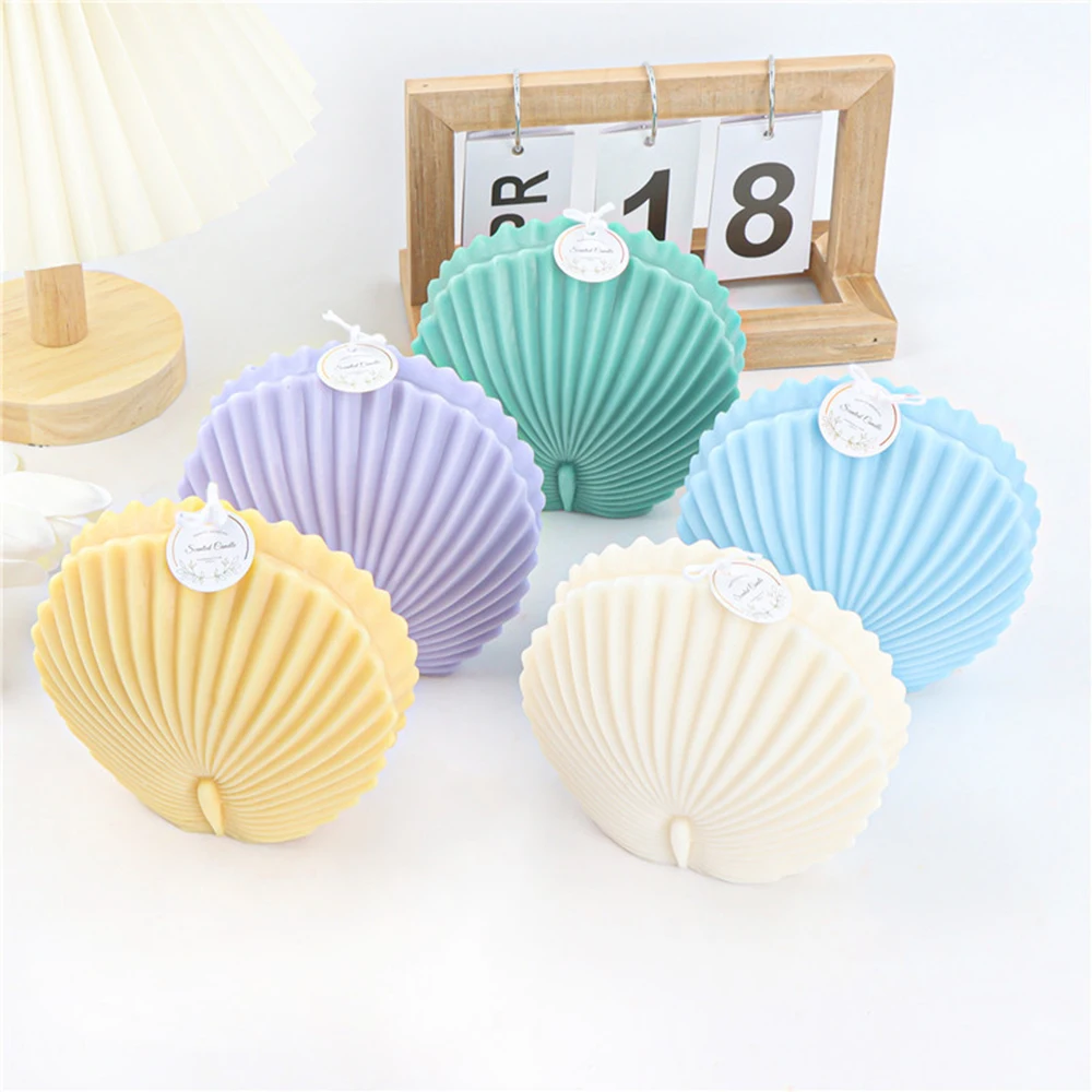 

Scallop Shell Candle Molds Silicone DIY Shell Candle Making Aroma Soy Wax Soap Polymer Clay Plaster Epoxy Resin Mould Home Decor