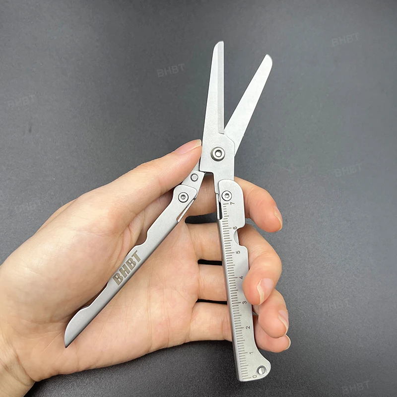 Складные ножницы BHBT портативные легкие домашние уличные инструменты EDC со шкалой