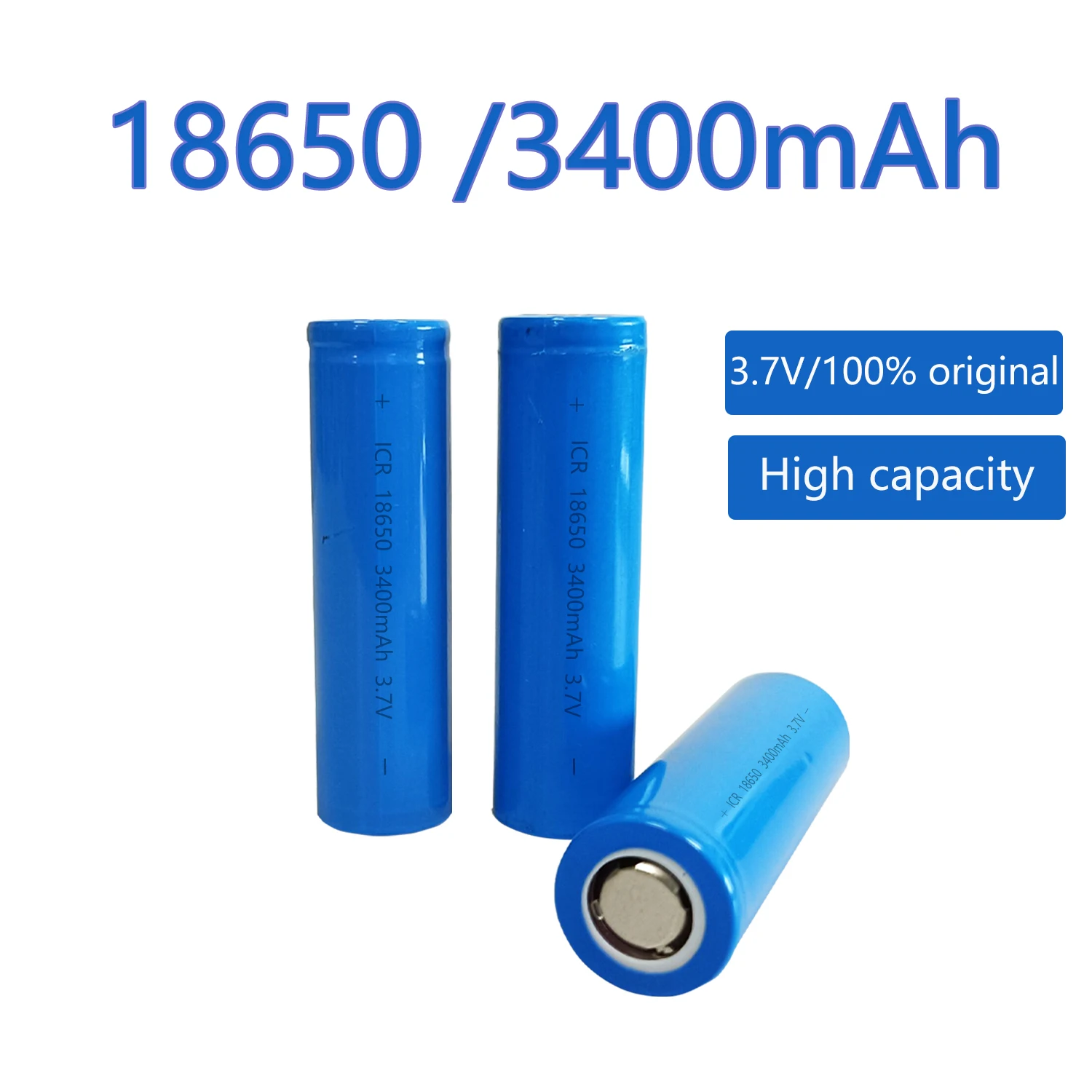

Rechargeable Lithium Battery 3.7v 3400mah 18650 Batteries Cells For Digital Appliance Laptop Radio Fans Power Bank