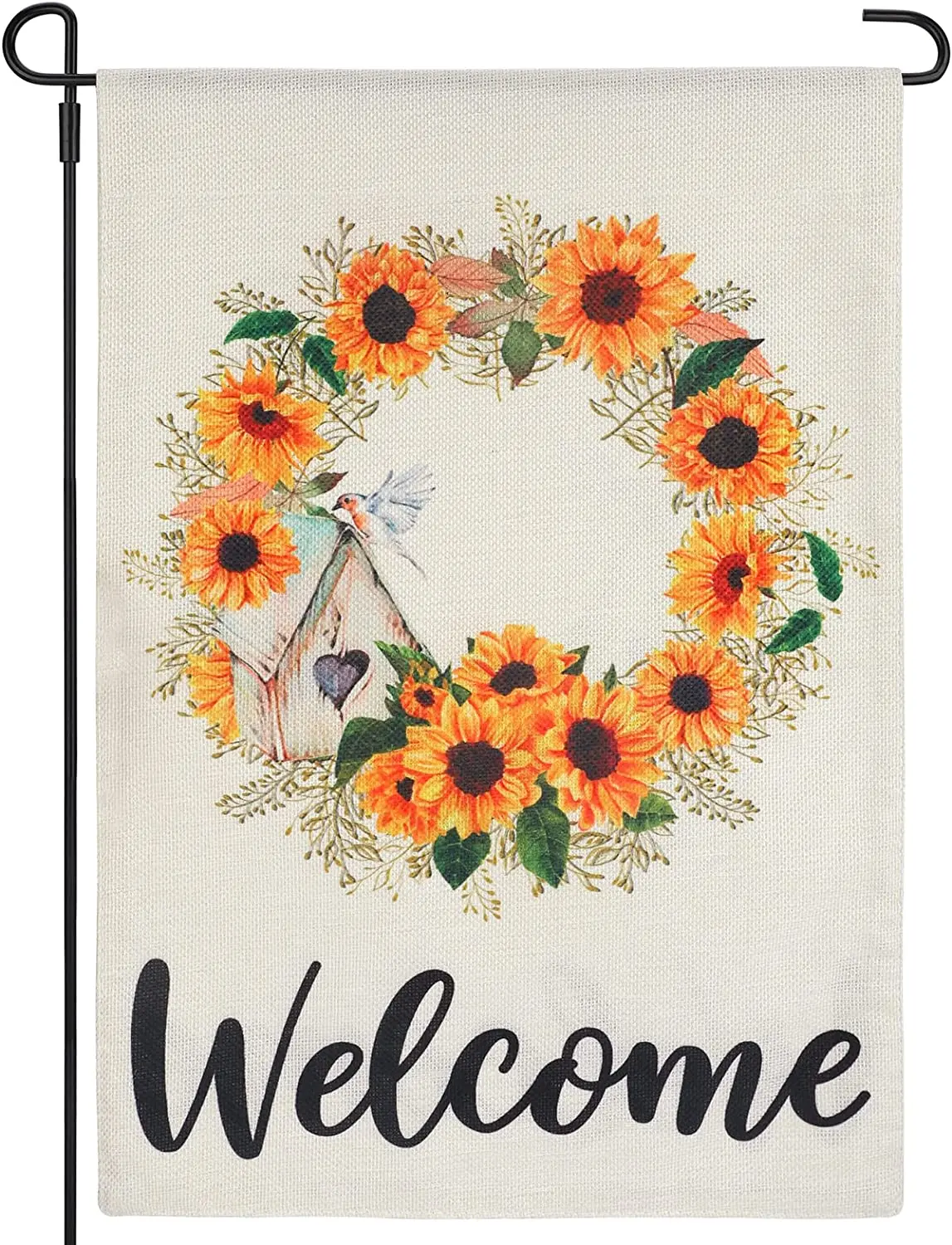 47x32cm Double Sided Home Farmhouse Outside Decorations Linen Yard Flag Summer Sunflower Garden Welcome Flag Ornament 2022 New
