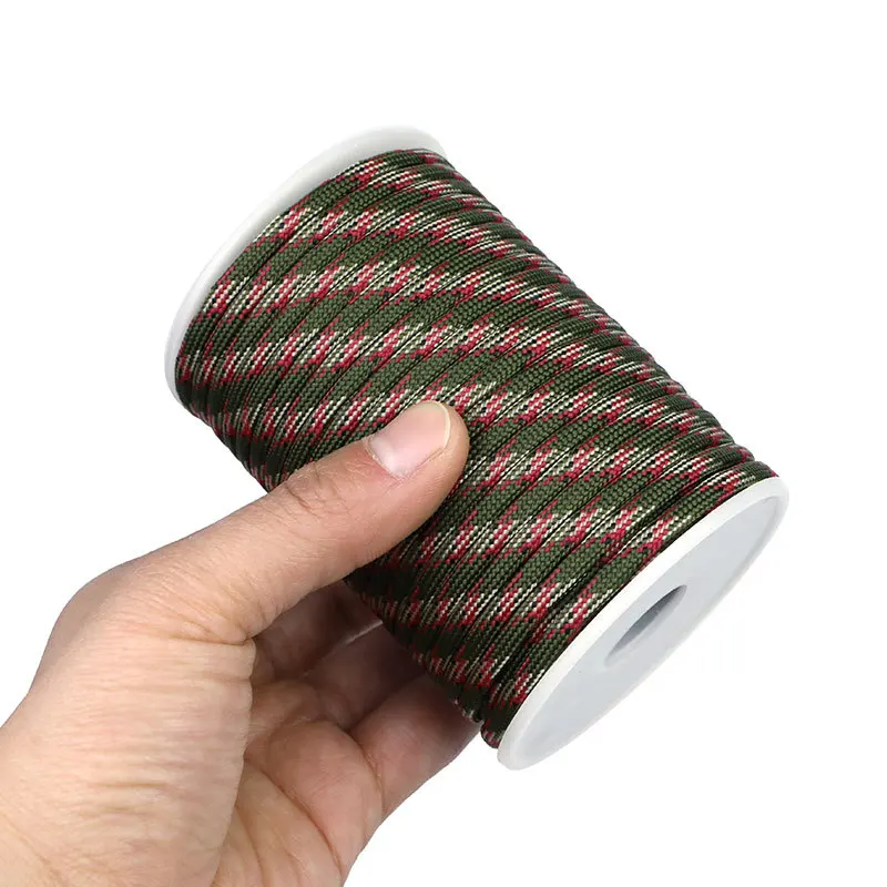 

550 Paracord 7-Core 100FT(31M) 4mm Parachute Cord Outdoor Camping survival Rope equipment kit Umbrella Tent Lanyard Strap