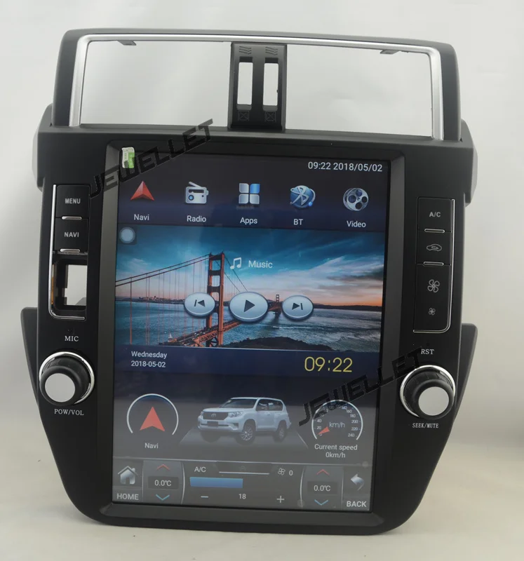 

12.1" tesla style vertical screen octa core android 9 Car video radio Navigation for Toyota Land Cruiser prado 2014-2017
