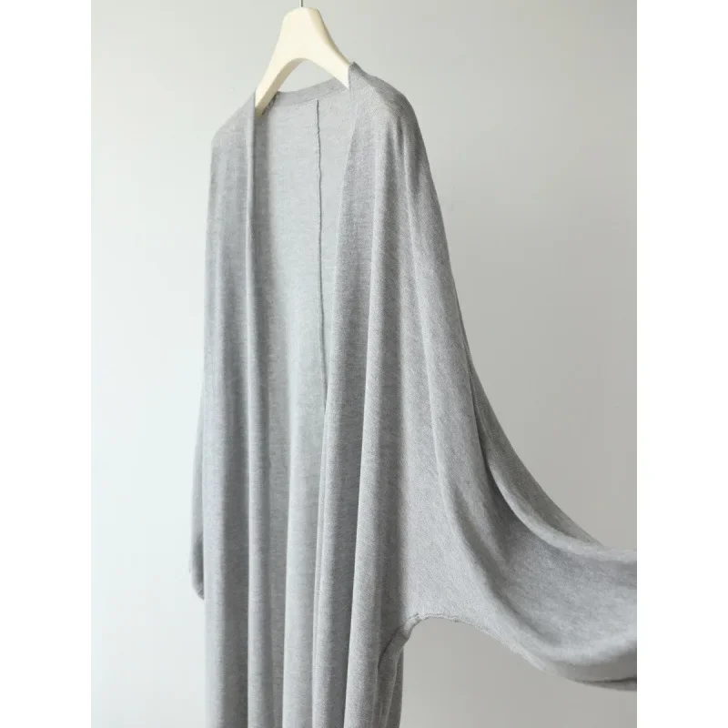 Женский трикотажный кардиган средней длины свободный топ с длинными рукавами и