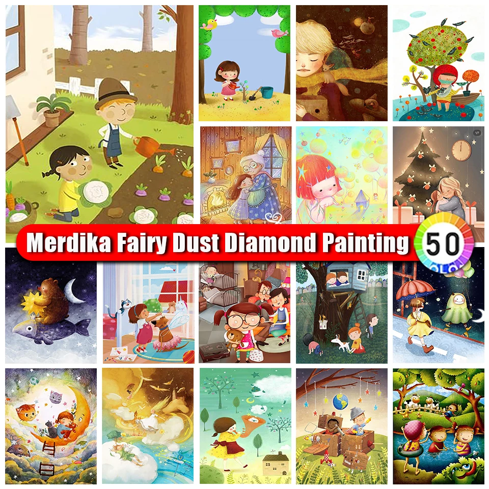 Merdika сказочная пыль алмазная живопись для детей своими руками картина полная 5D