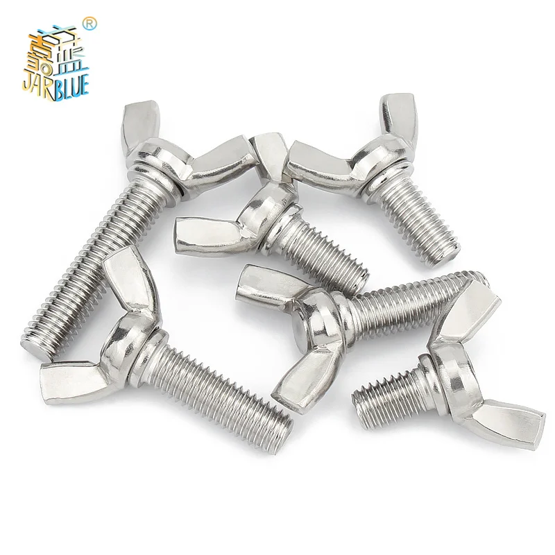 

5pcs/lot Butterfly Wing Bolts M3 M4 M5 M6 M8 M10 M12 Hand Tighting Wing Head Thumb Screws 304 Stainless Steel DIN316 L: 6-100mm