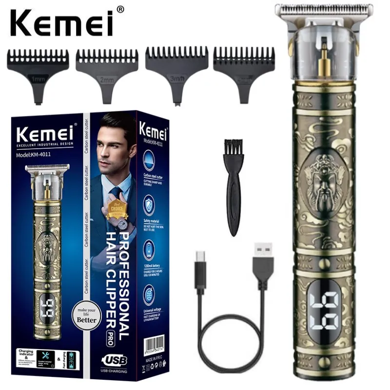 Kemei 4011 full metal professional hair trimmer for men barb