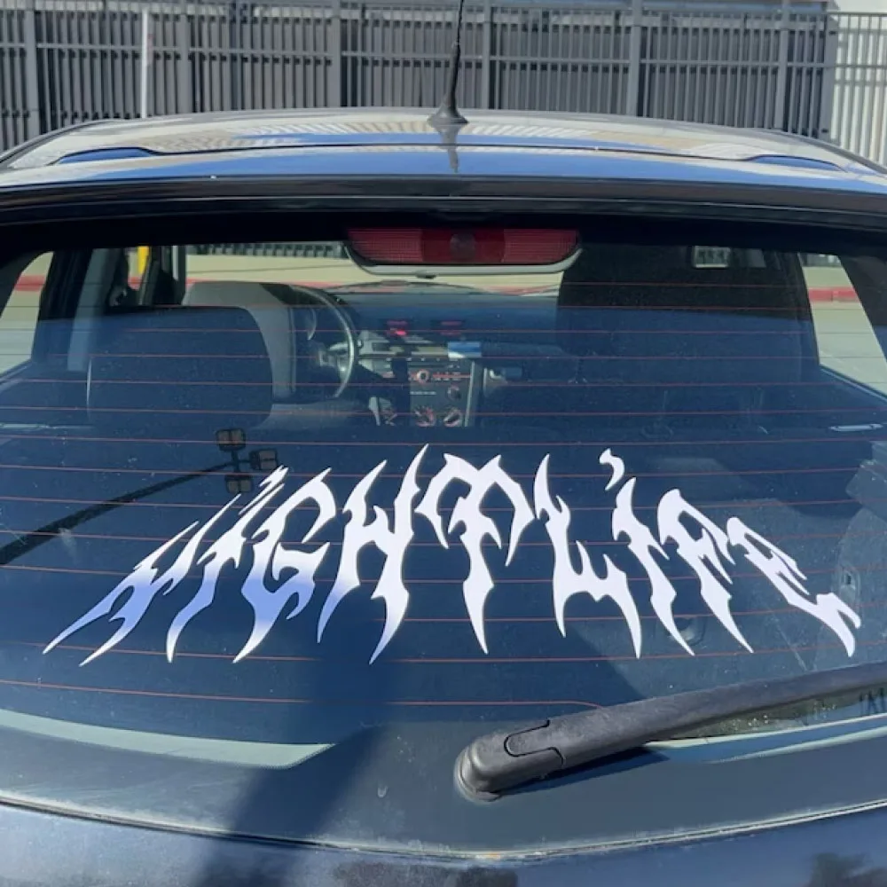 

Баннер на лобовое стекло Nightlife - готический стиль, наклейки и наклейки на окна автомобиля, виниловое тюнинговое украшение