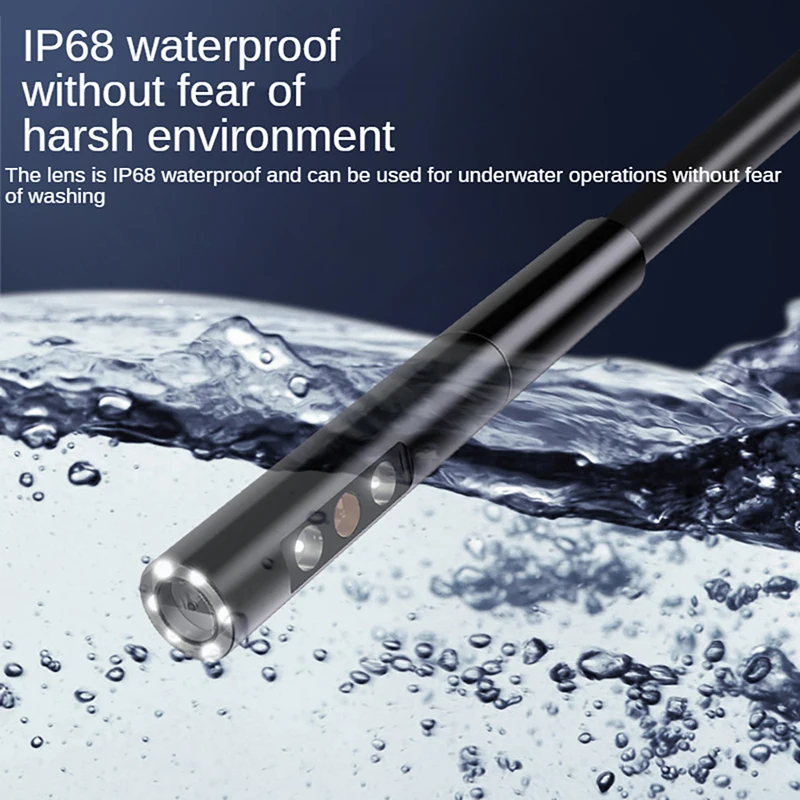 Фото 8MM/4.9mm Three lens Wireless Endoscope Camera 2MP HD WiFi IP68 Waterproof Hard Wire Sewer Borescope For Android and iPhone №5