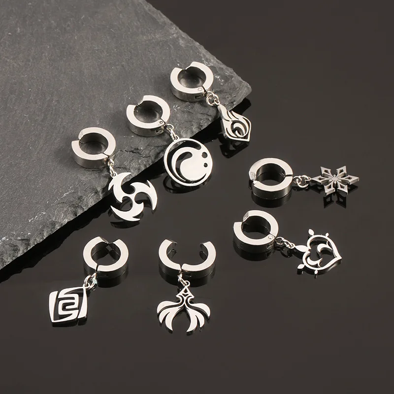 

Genshin Imapct Earrings Eye of God Element Symbol Geo Cyro Dendro Electro Pyro Cool Decoration Fashion Jewelry Gifts Accessories
