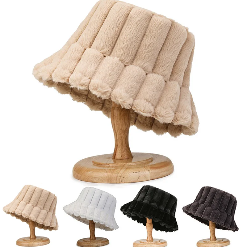 Женская плоская Панама в полоску шапка из меха кролика теплая зимняя шапки для