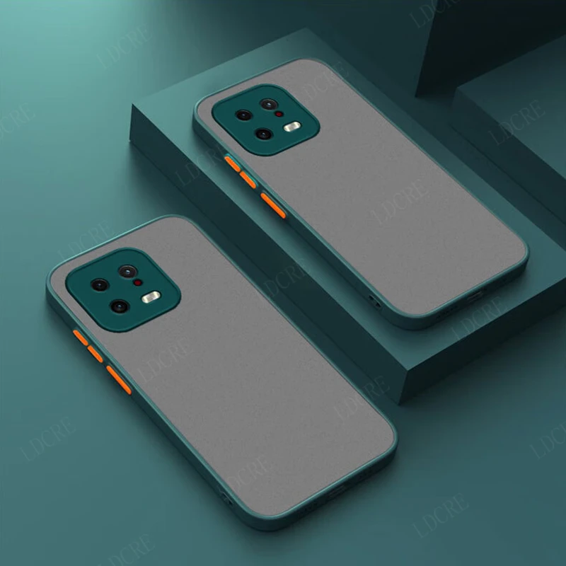 For Mi 13 Cover Case Xiaomi Mi 13 Capas Shockproof Phone Bumper Armor Colour Frame Back Translucent Matte For Fundas Mi 13 Pro